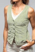 Dune Charlie Corduroy Vest In Sage Ladies - Outerwear - Lightweight
