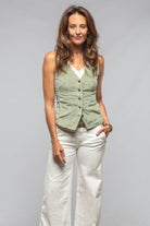 Dune Charlie Corduroy Vest In Sage Ladies - Outerwear - Lightweight