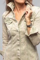 Cody Snap Dress In Sage Green - AXEL'S