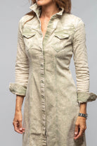 Cody Snap Dress In Sage Green - AXEL'S