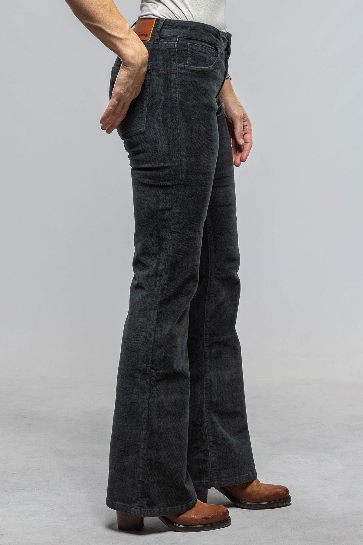 Dune Luna Velvet Flare In Off Black Ladies - Pants - Jeans