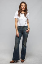 Dune Luna Vintage Denim Relaxed Flared In Mid Dark Blue Ladies - Pants - Jeans