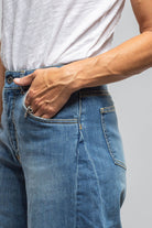 Paloma Selvedge Wide Leg Gaucho Jean In Mid Light - AXEL'S