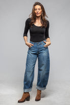 Dune Paloma Selvedge Wide Leg Gaucho Jean In Mid Light Ladies - Pants - Jeans