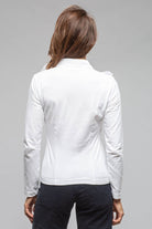 European Culture Sabine Wavy Ruffle Front Blouse In White Ladies - Blouses