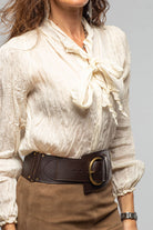 Felisi Anita Wide Leather Belt W/ Brass Buckle In Chocolate Ladies - Accessories - *Belt