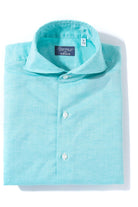 Andorra Carlo Riva Cotton Linen Shirt In Green - AXEL'S