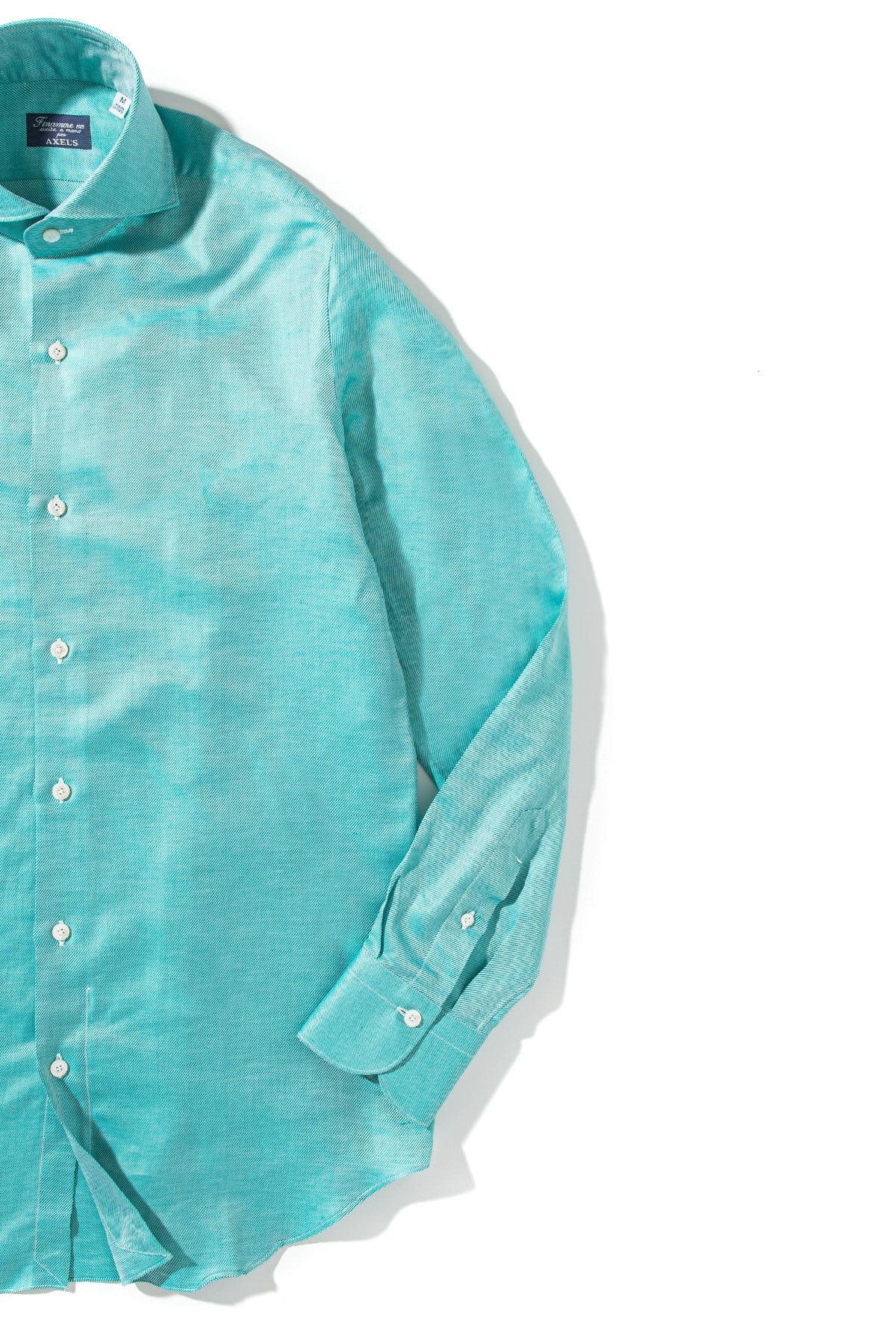 Finamore Napoli Astral Cotton Twill Shirt In Green Mens - Shirts - Dress
