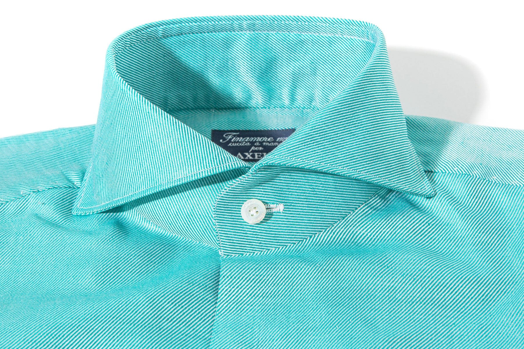 Finamore Napoli Astral Cotton Twill Shirt In Green Mens - Shirts - Dress