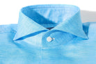 Finamore Napoli Astral Cotton Twill Shirt In Turquoise Mens - Shirts - Dress