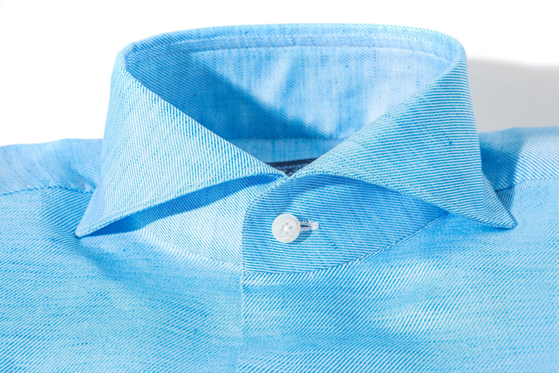 Finamore Napoli Astral Cotton Twill Shirt In Turquoise Mens - Shirts - Dress