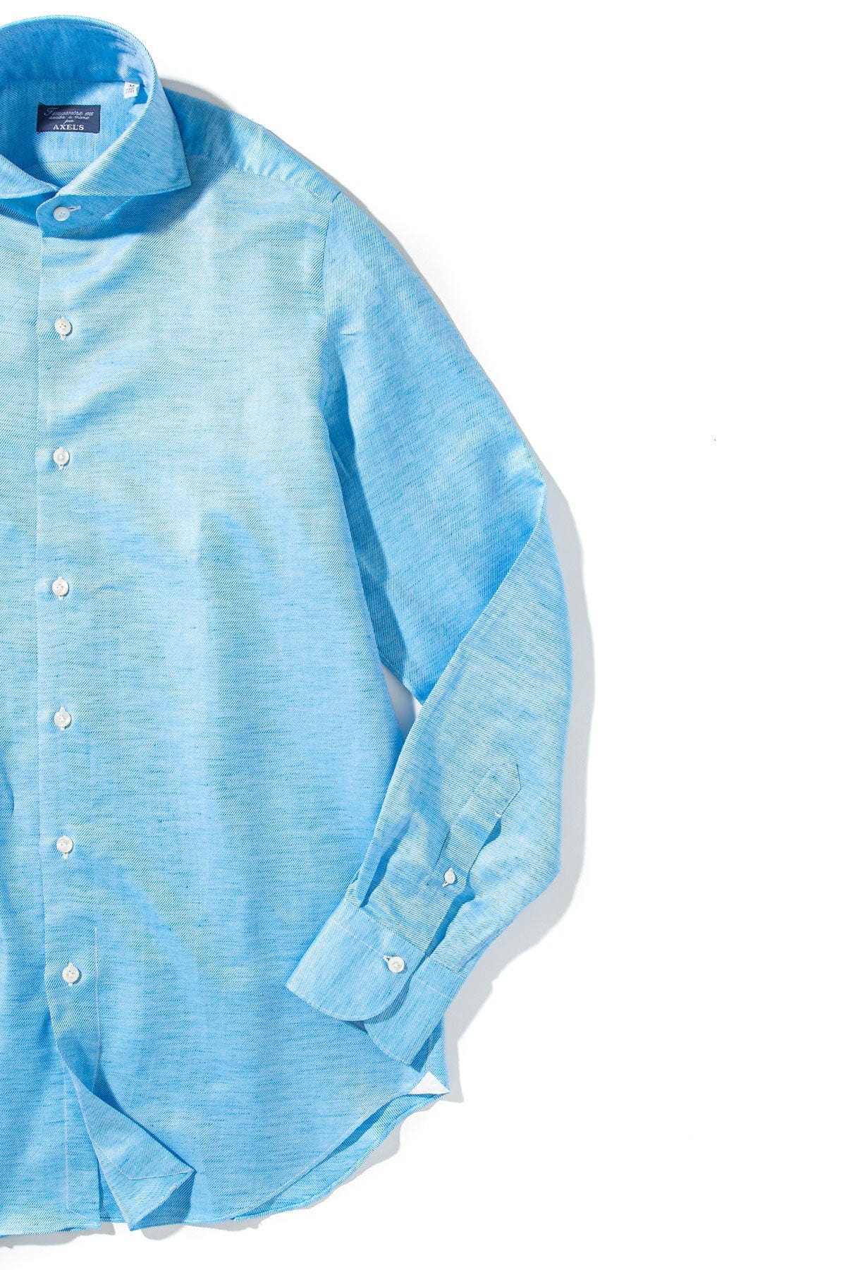 Finamore Napoli Astral Cotton Twill Shirt In Turquoise Mens - Shirts - Dress