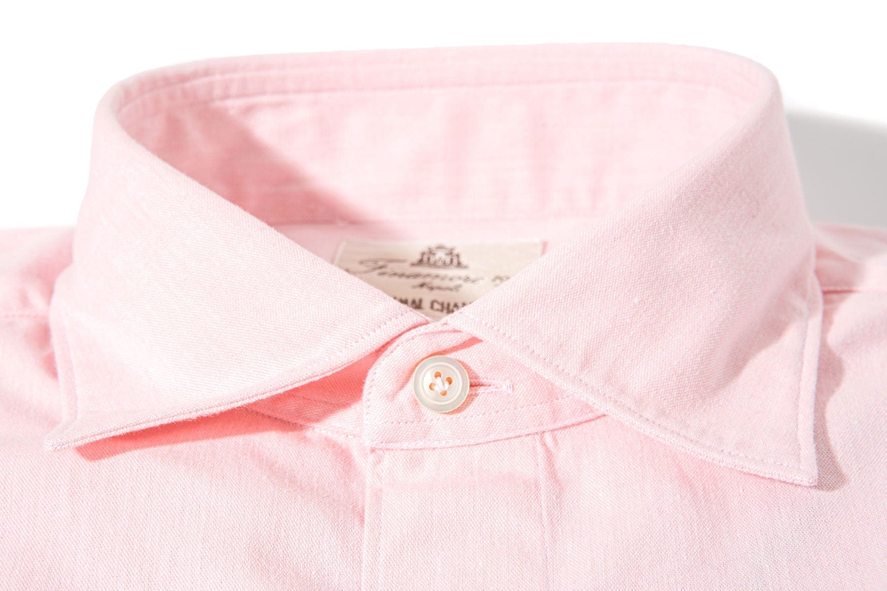 Finamore Napoli Dragones Chambray Shirt In Pink Mens - Shirts - Dress