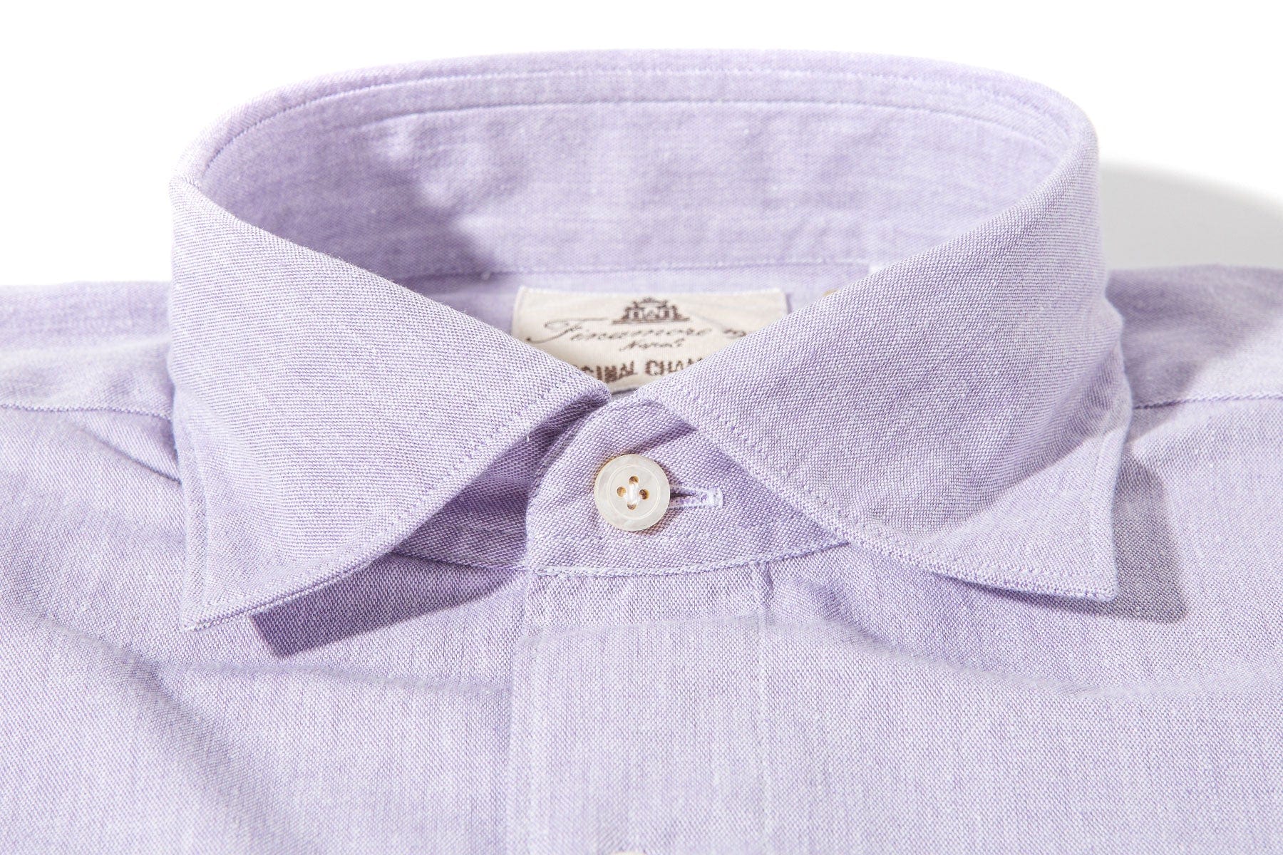 Finamore Napoli Dragones Chambray Shirt In Purple | Axel's of Vail