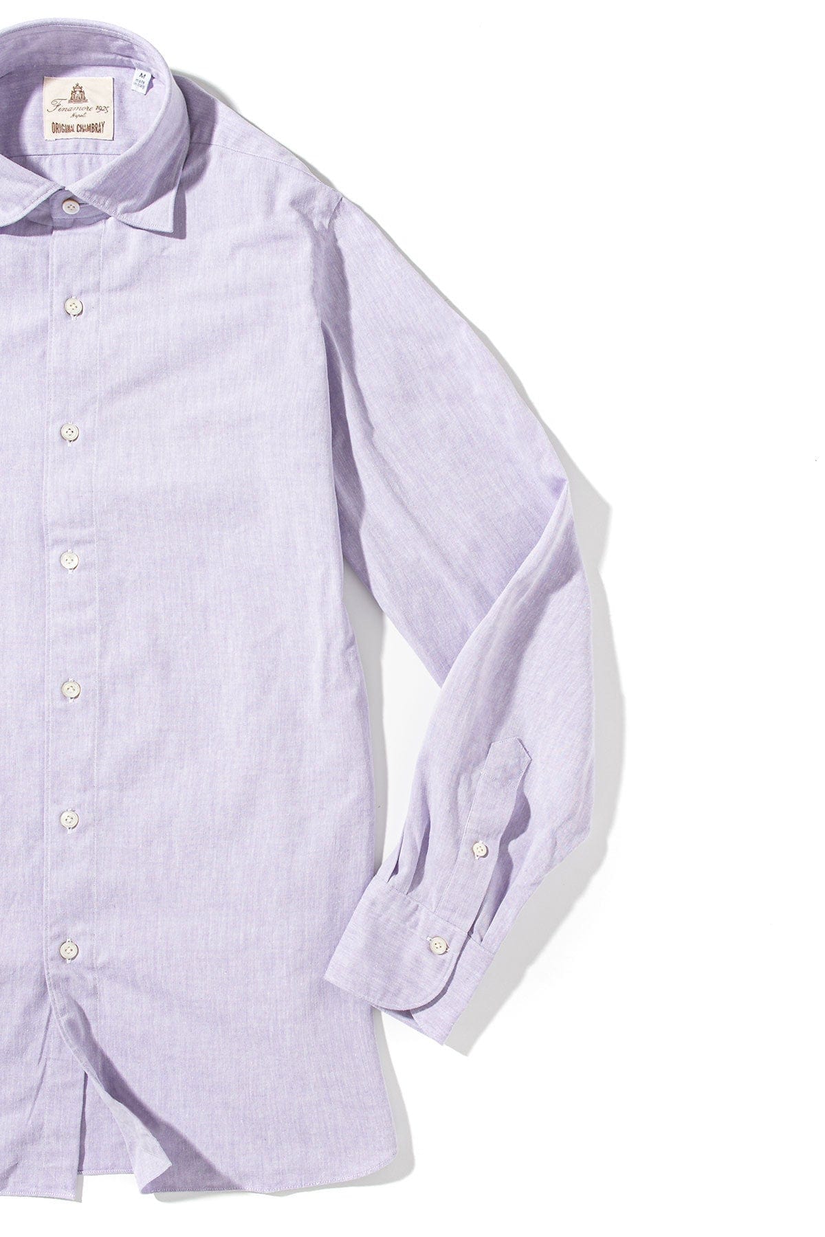 Finamore Napoli Dragones Chambray Shirt In Purple Mens - Shirts - Dress