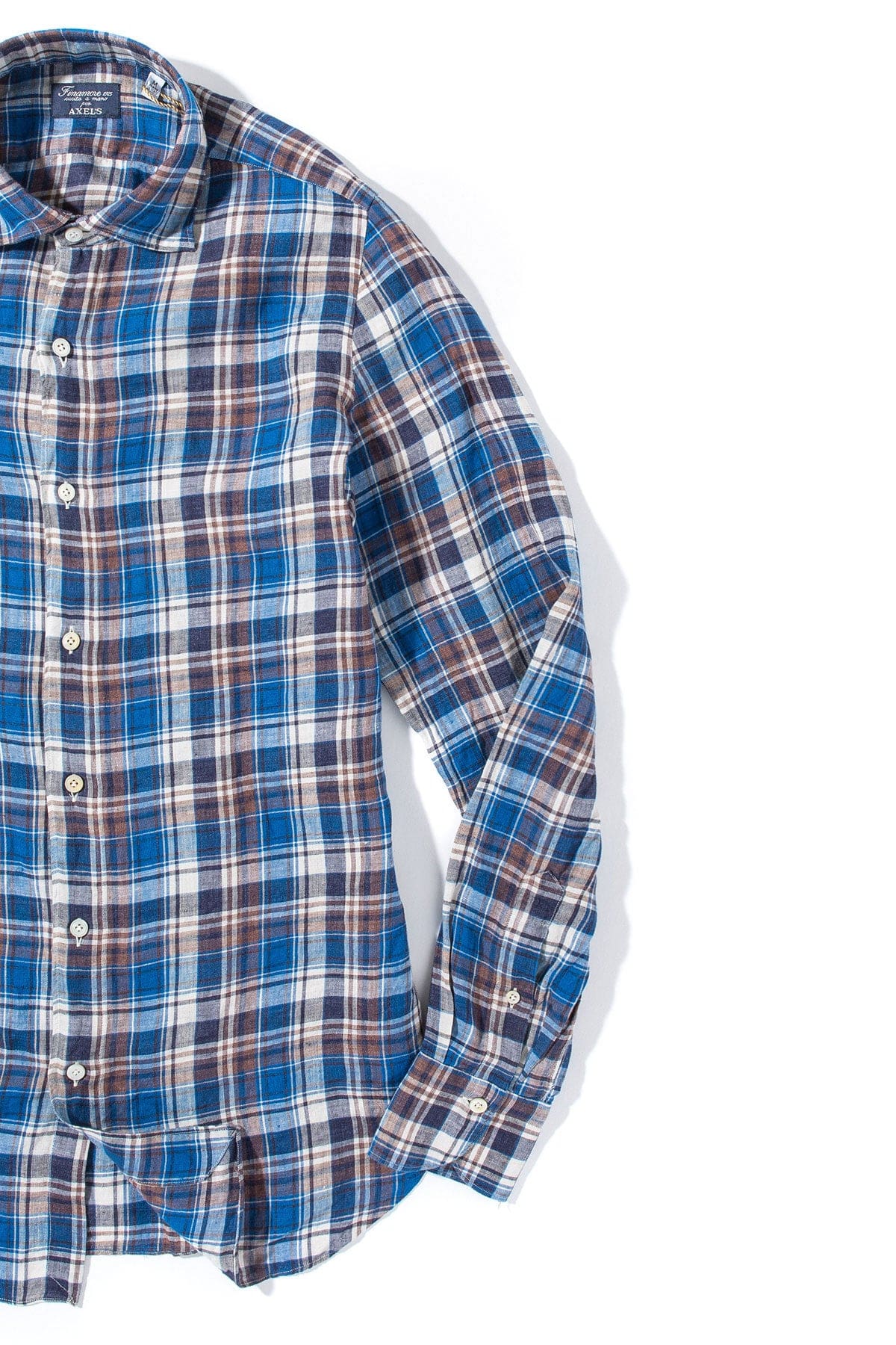 Finamore Napoli Turquoise Check Shirt - Extra Slim - 16/41