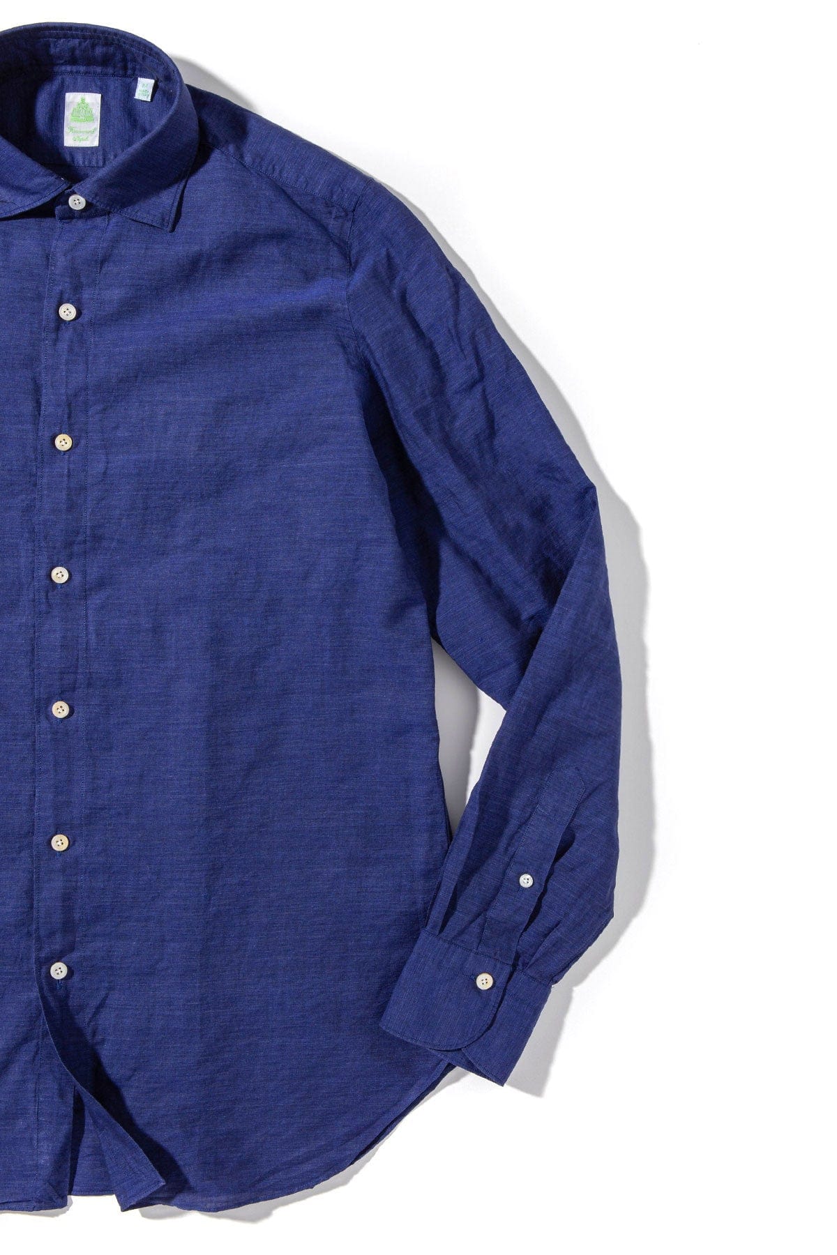 Finamore Napoli Gibbon Cotton Linen Shirt in Navy | Axel's Finamore Napoli Gibbon Cotton Linen Shirt in Navy | Axel's