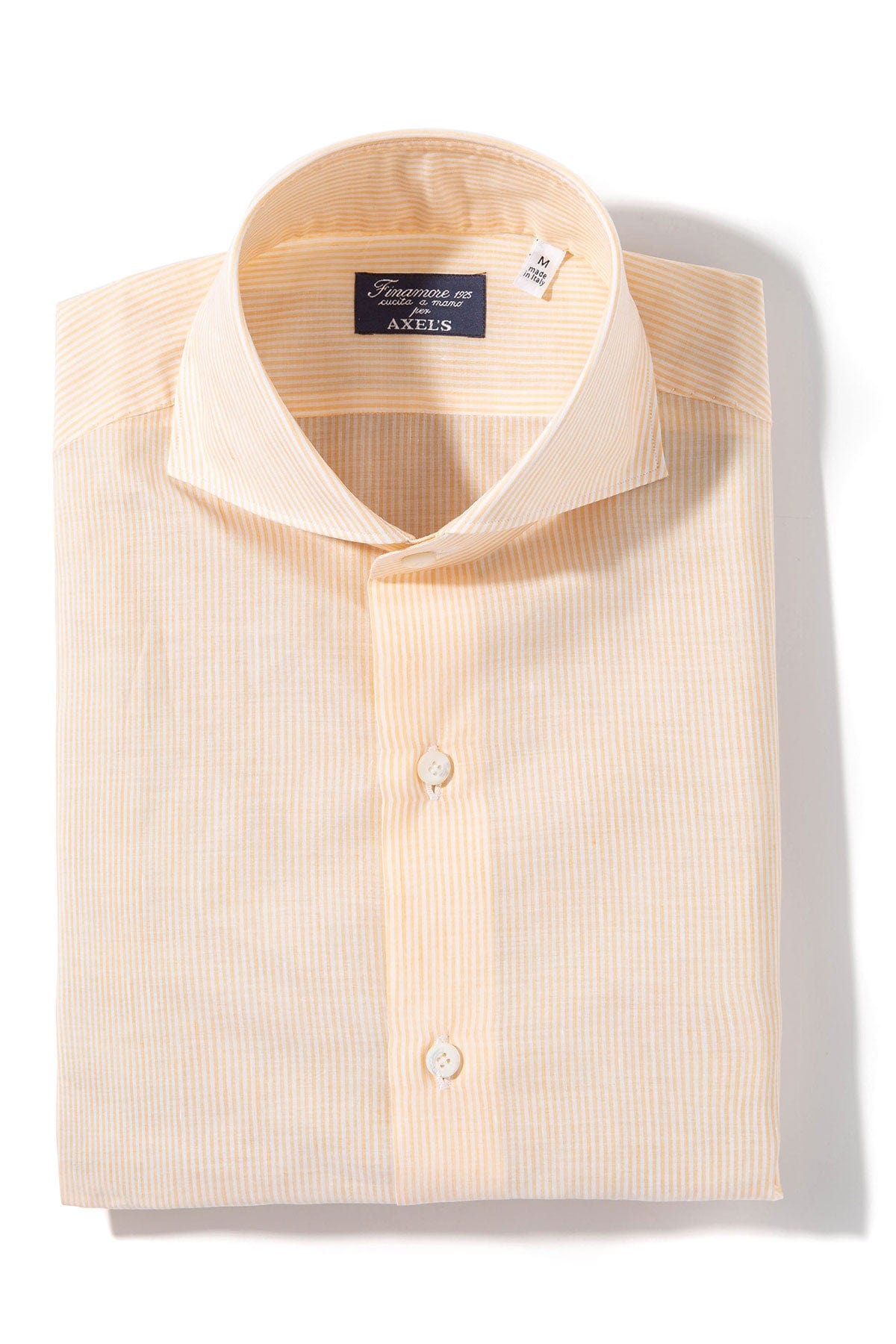 Finamore Napoli Lutung Cotton Linen Stripe In Yellow