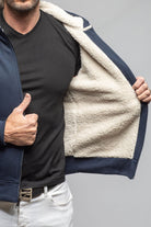 Georg Roth Bodie Sherpa Hoodie In Navy Mens - Outerwear - Overshirts