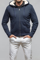 Georg Roth Bodie Sherpa Hoodie In Navy Mens - Outerwear - Overshirts