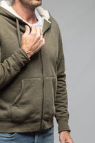 Georg Roth Bodie Sherpa Hoodie In Olive Mens - Outerwear - Overshirts