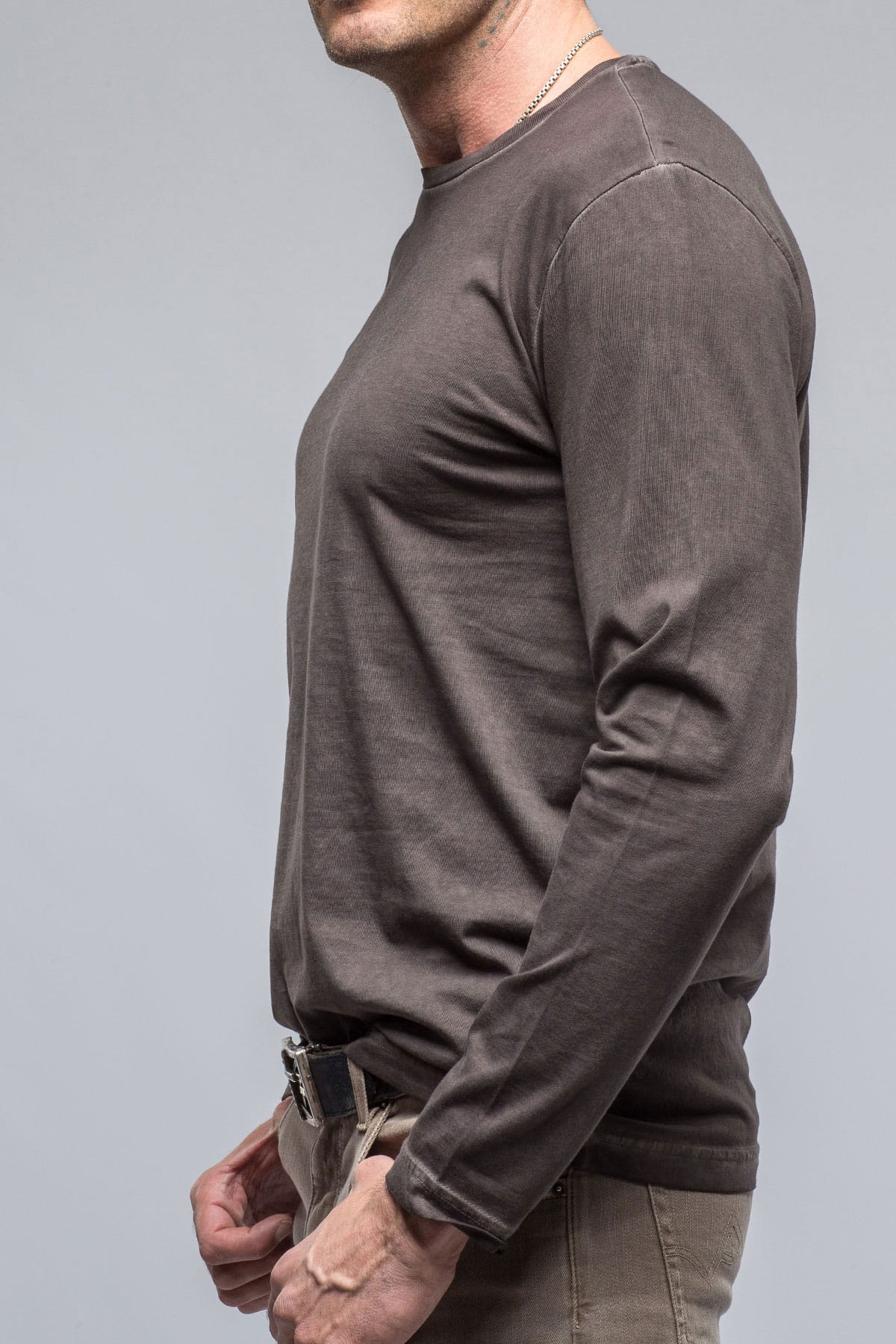 Georg Roth Brea LS Crew In Basalt Mens - Shirts - T-Shirts