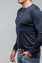 Coronado Cotton LS Henley In True Navy - AXEL'S
