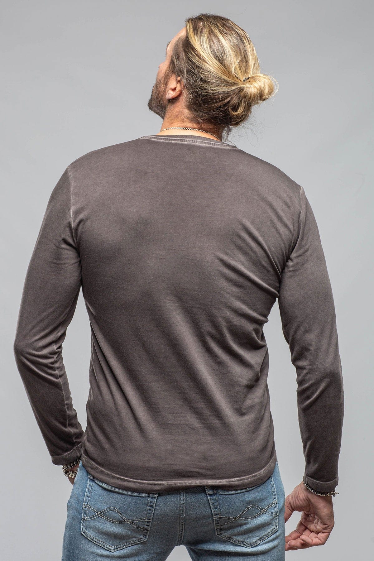 Georg Roth Del Mar LS V-Neck In Basalt Mens - Shirts - T-Shirts