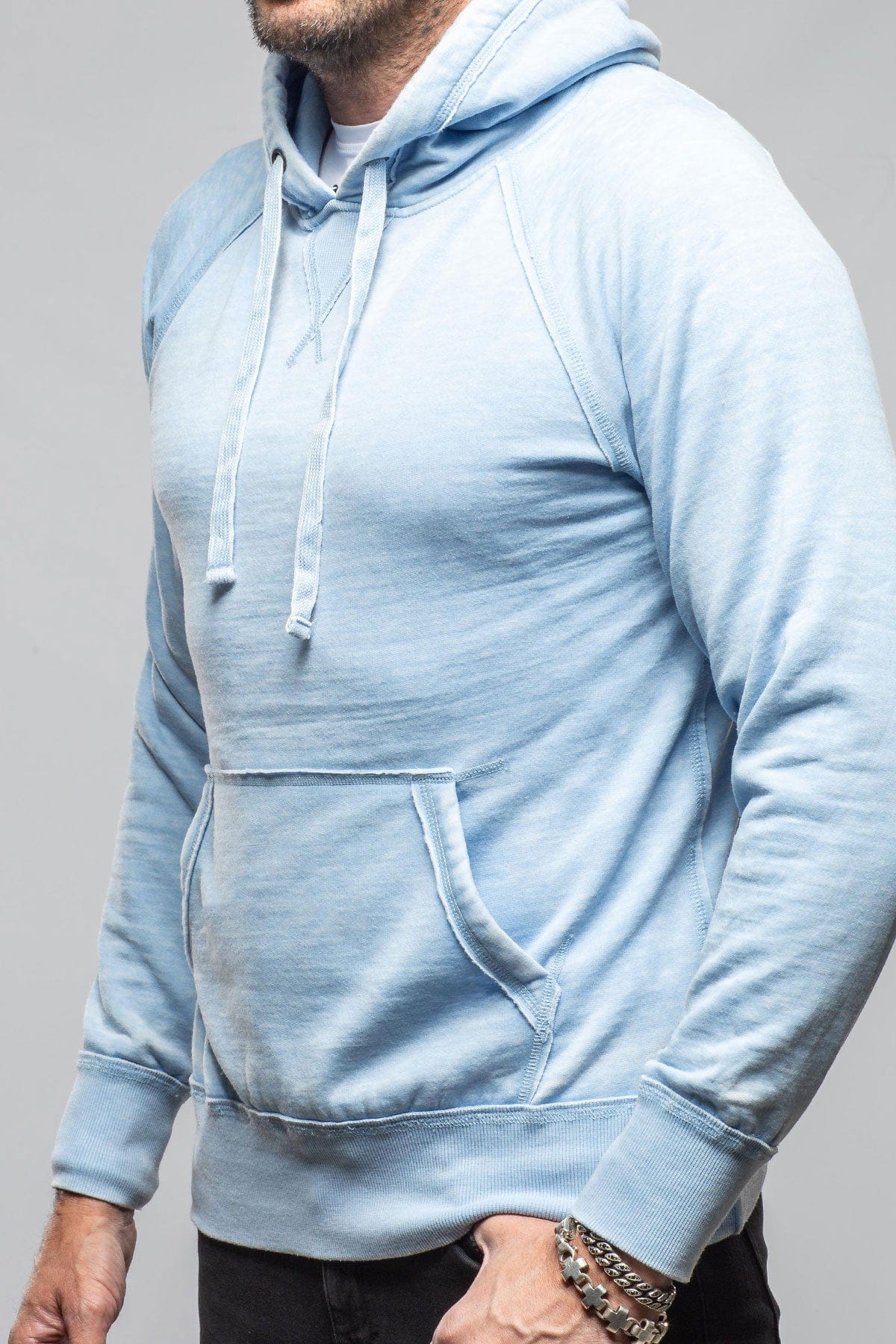 Georg Roth Monterey Fleece Hoodie In Sky Mens - Outerwear - Overshirts