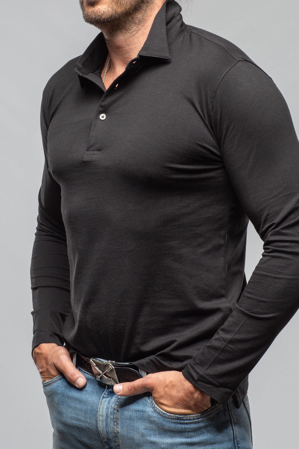 Newport Cotton Polo In Black - AXEL'S