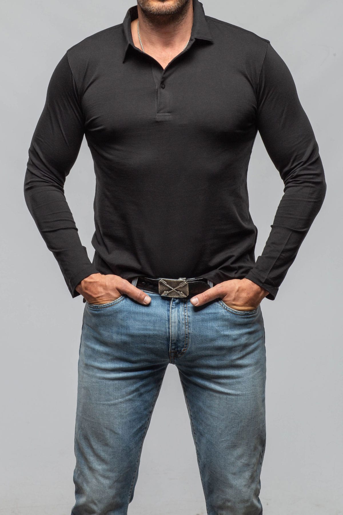 Newport Cotton Polo In Black - AXEL'S