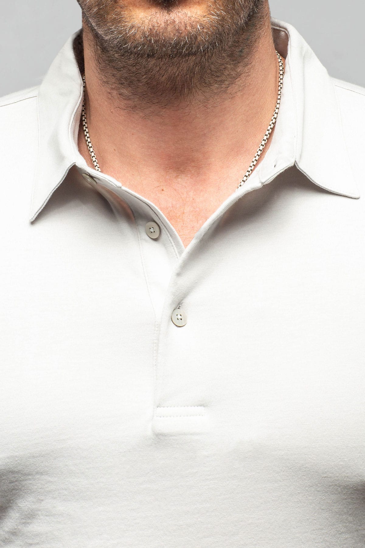 Newport Cotton Polo In Cement - AXEL'S