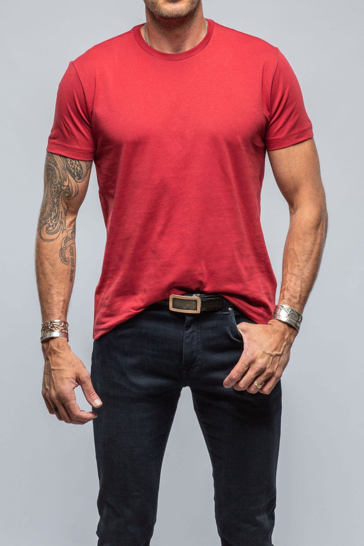 Pismo Cotton Tee In Red - AXEL'S