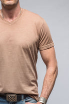 Siena Cotton V Neck In Coffee - AXEL'S