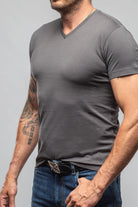 Siena Cotton V Neck In Grey - AXEL'S