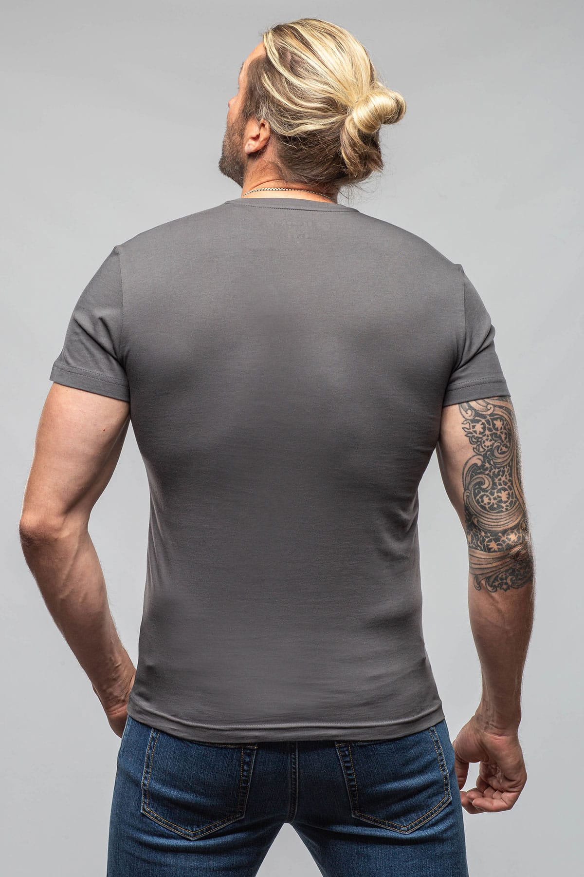 Siena Cotton V Neck In Grey - AXEL'S