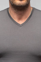 Siena Cotton V Neck In Grey - AXEL'S