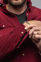 Giannetto Portofino Azure Corduroy Washed Snap In Burgundy Mens - Shirts - Dress