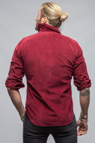 Giannetto Portofino Azure Corduroy Washed Snap In Burgundy Mens - Shirts - Dress