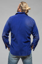 Azure Corduroy Washed Snap In Electric Blue - AXEL'S