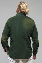 Giannetto Portofino Azure Corduroy Washed Snap In Emerald Mens - Shirts - Dress
