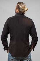 Giannetto Portofino Azure Corduroy Washed Snap Shirt In Black Mens - Shirts - Dress