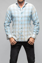 Giannetto Portofino Bamberg Snap Shirt In Blue Mens - Shirts - Dress