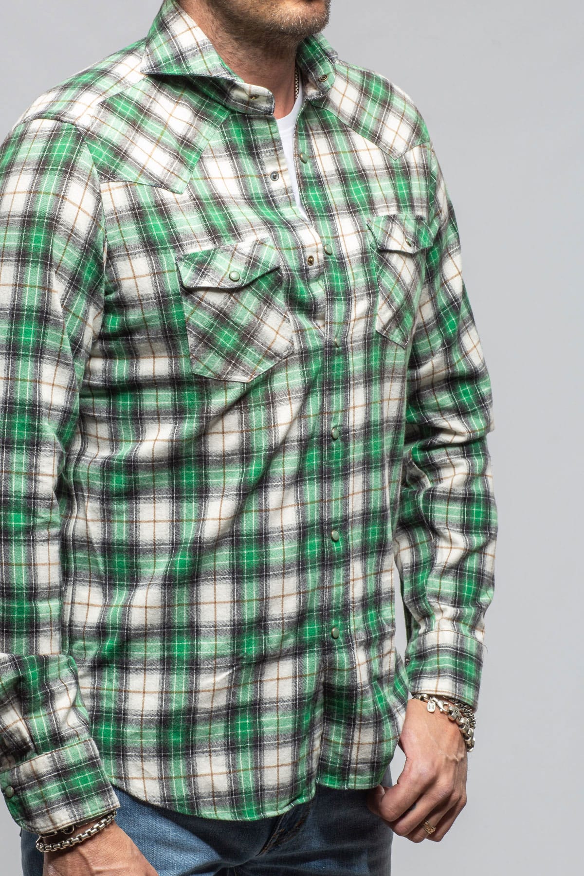 Giannetto Portofino Belfort Brushed Cotton Snap Shirt Mens - Shirts - Dress