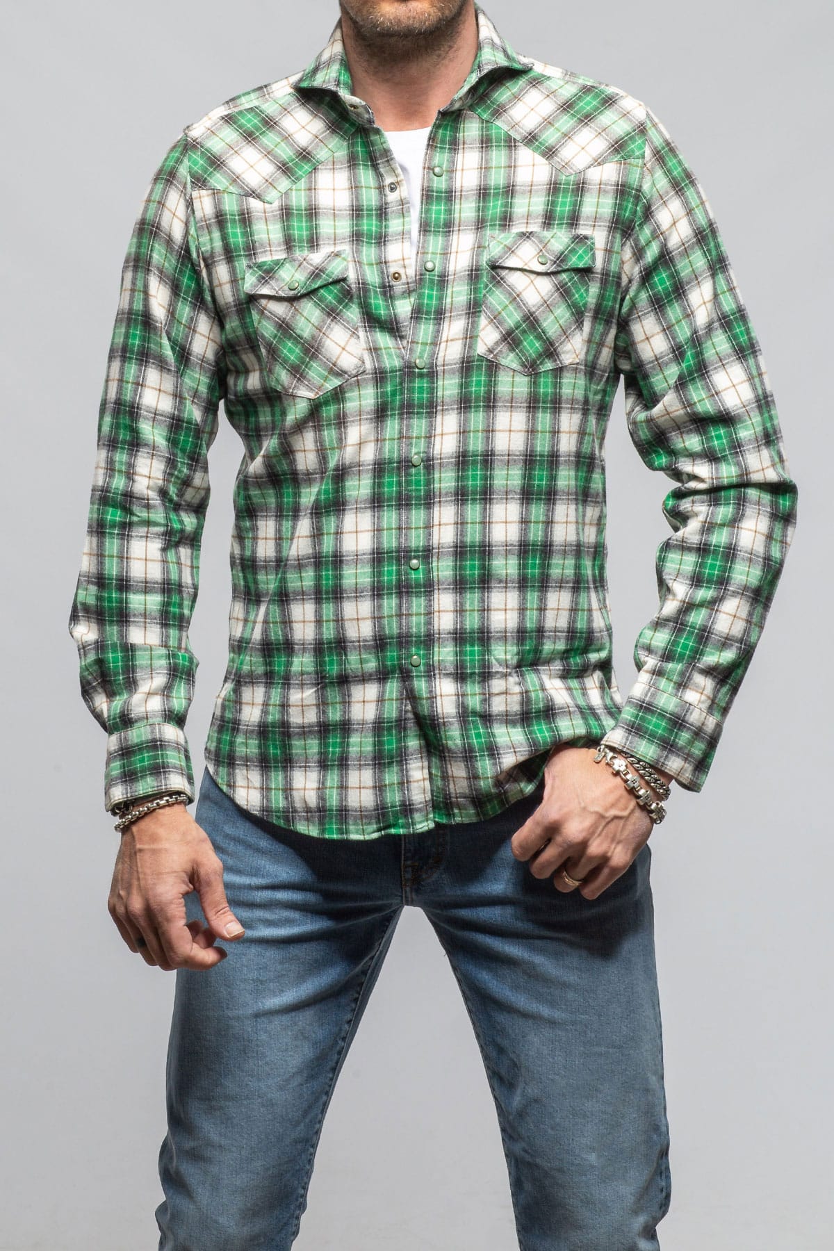 Giannetto Portofino Belfort Brushed Cotton Snap Shirt Mens - Shirts - Dress