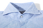 Giannetto Portofino Blanton Linen Cotton Solid Shirt In Blue Mens - Shirts - Dress