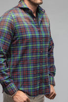 Giannetto Portofino Blissful Cotton Check Shirt In Blue Green Check | Mens - Shirts - Dress