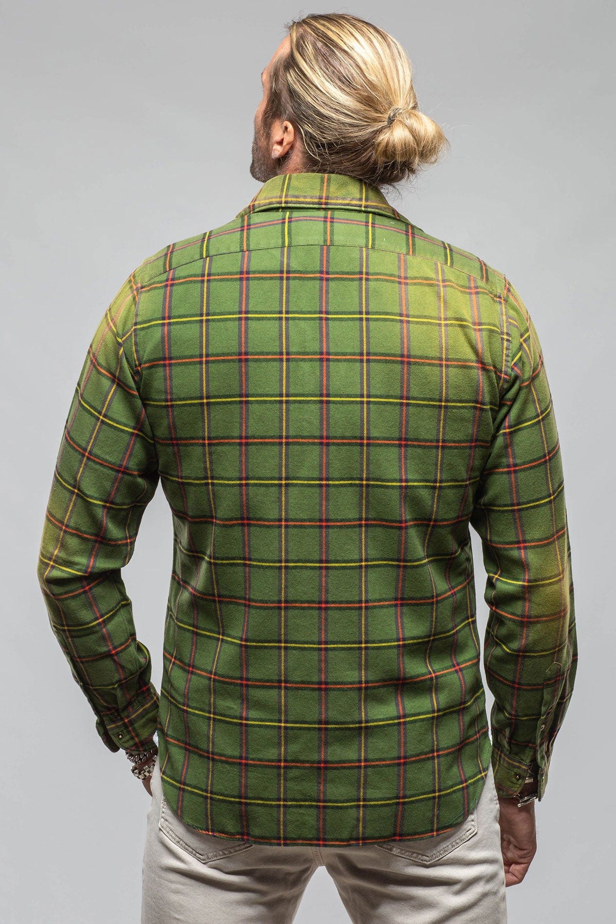 Giannetto Portofino Blissful Cotton Check Shirt In Green Window Pane | Mens - Shirts - Dress
