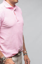 Bookers Pique Polo In Pink Stripe - AXEL'S