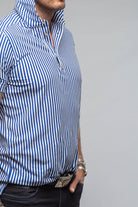 Bookers Pique Polo In Royal Blue Stripe - AXEL'S